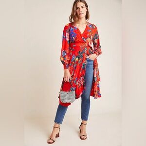 Anthropologie Boswell Textured Wrap Tunic Dress 6